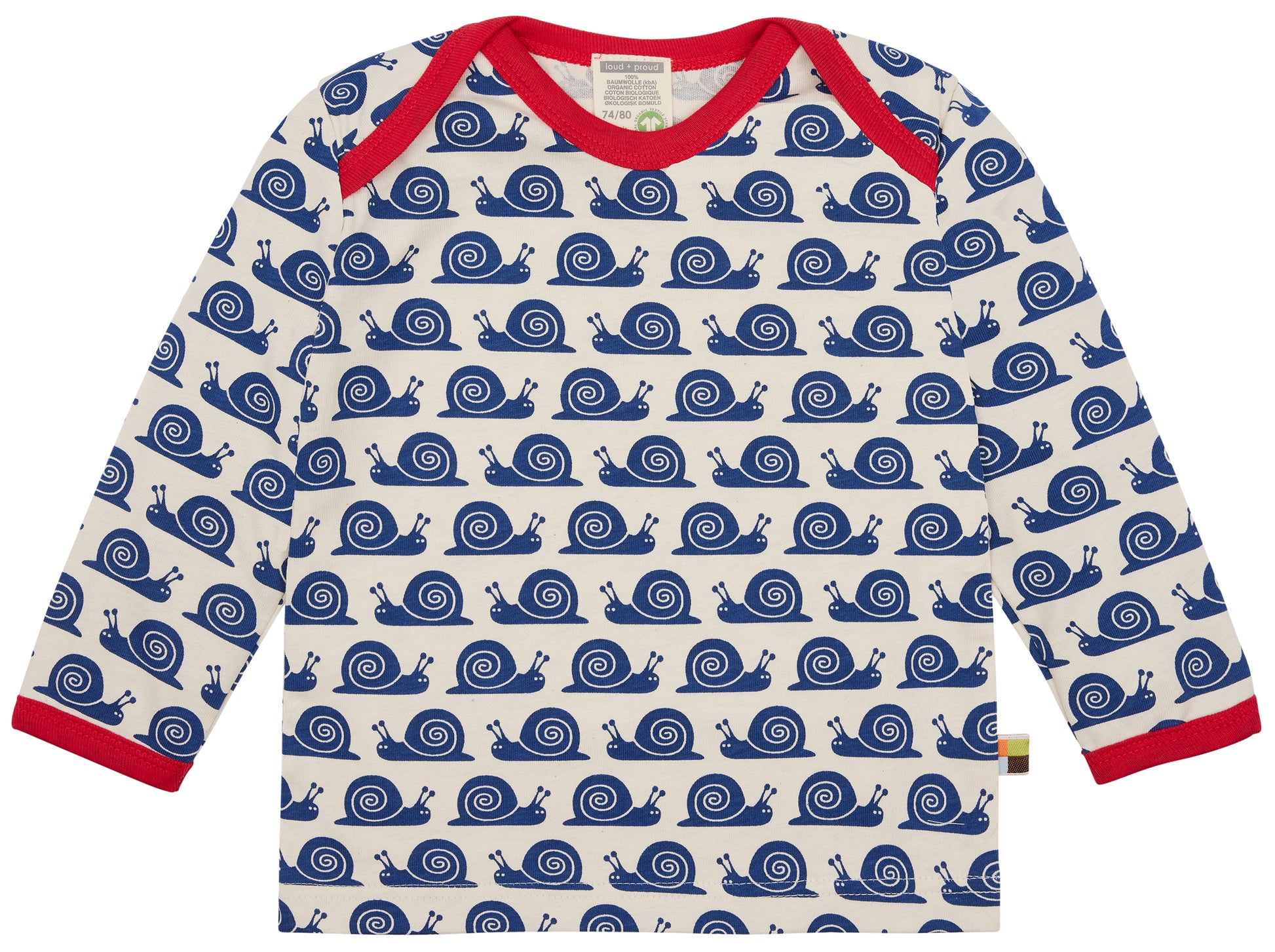Loud+Proud Langarmshirt Schnecken, Ultramarin