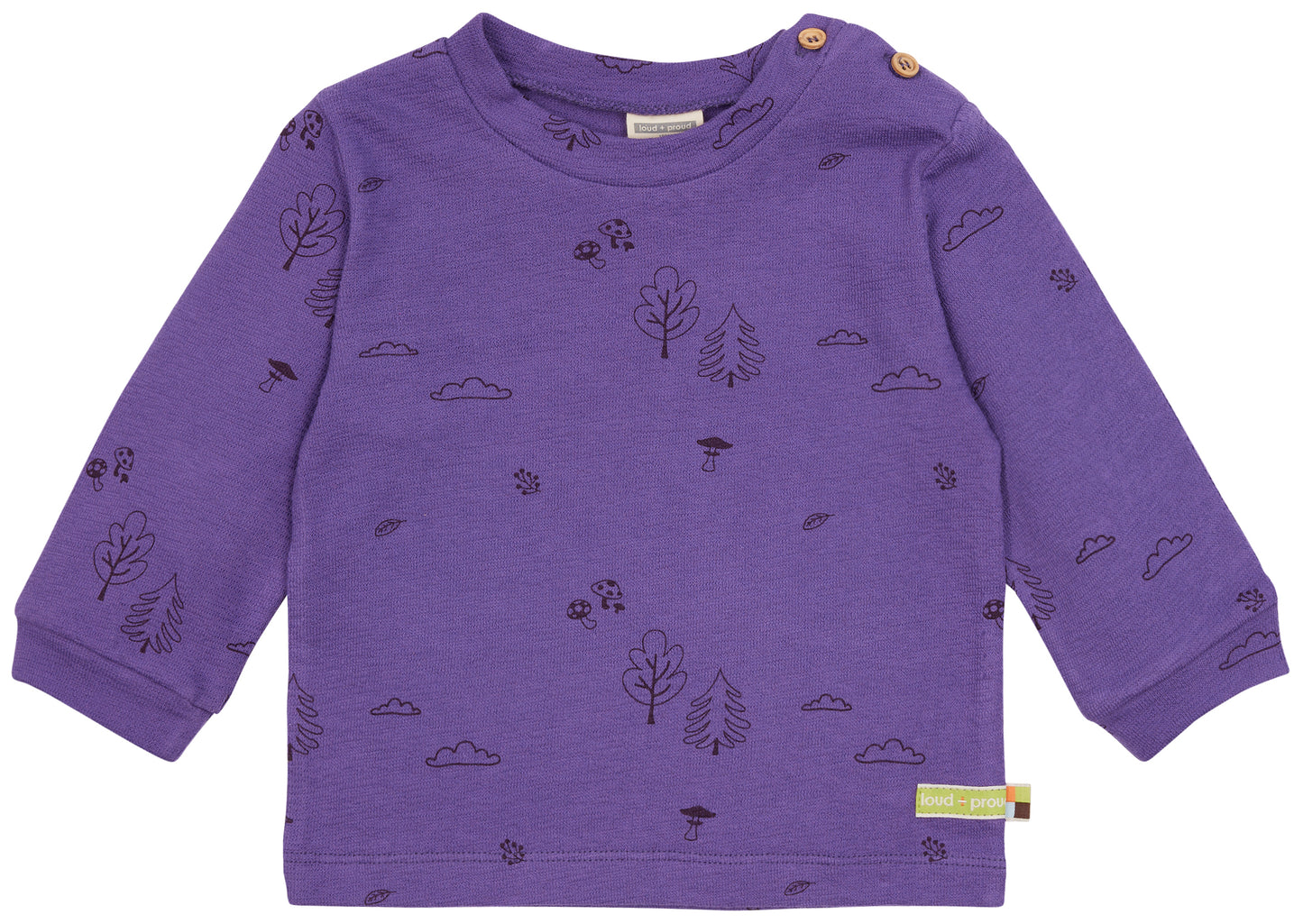 Loud+Proud Baby Langarmshirt Strukturstrick/Druck, Violett