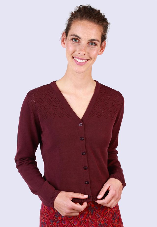 Lykka du Nord Cardigan Valea, dark grape