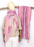Sarah&Sally Schal Streifen Pink Rosa (817)