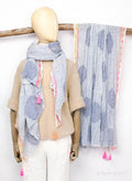 Sarah&Sally Schal Mandala Blau hellgrundig (823)