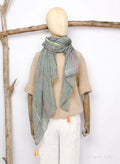 Sarah&Sally Schal Streifen D.Olive (899)