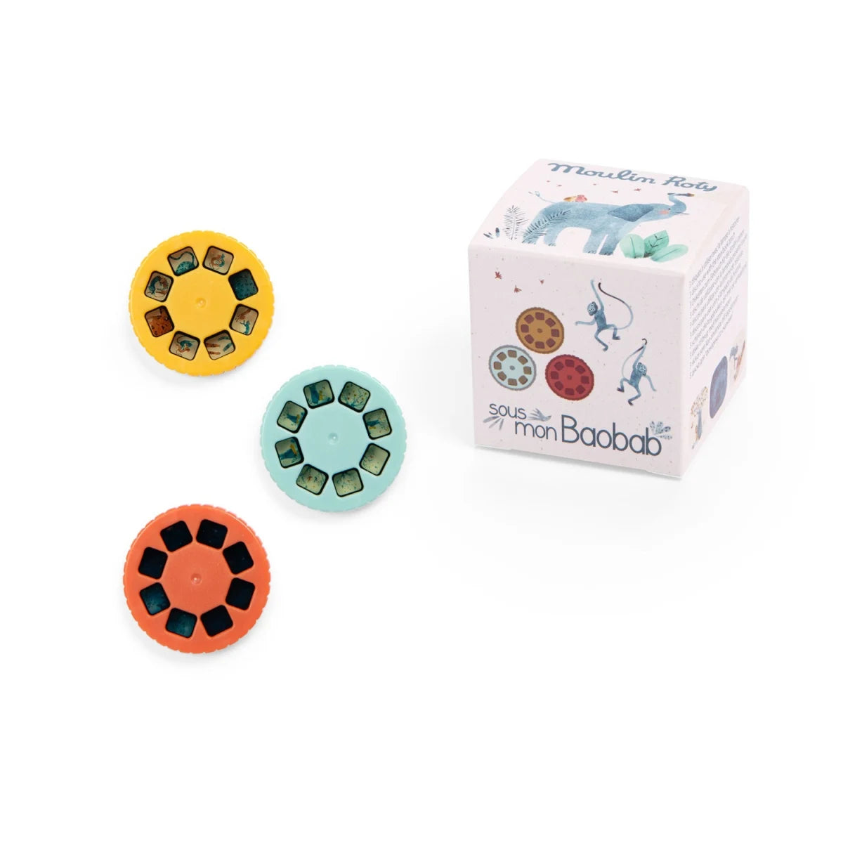 Moulin Roty 3er-Set Disketten f. Projektionsleuchte, Sous mon Baobab