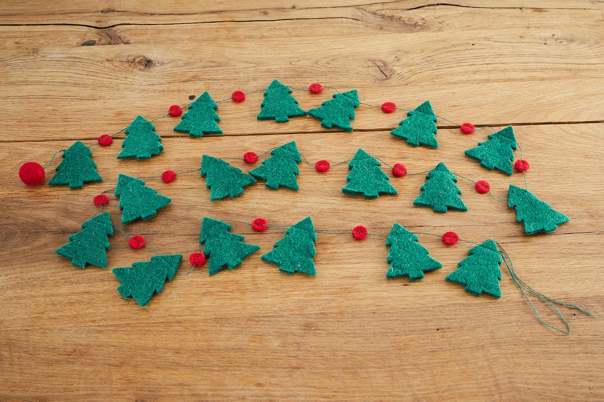 Filzgirlande Schneeflocken