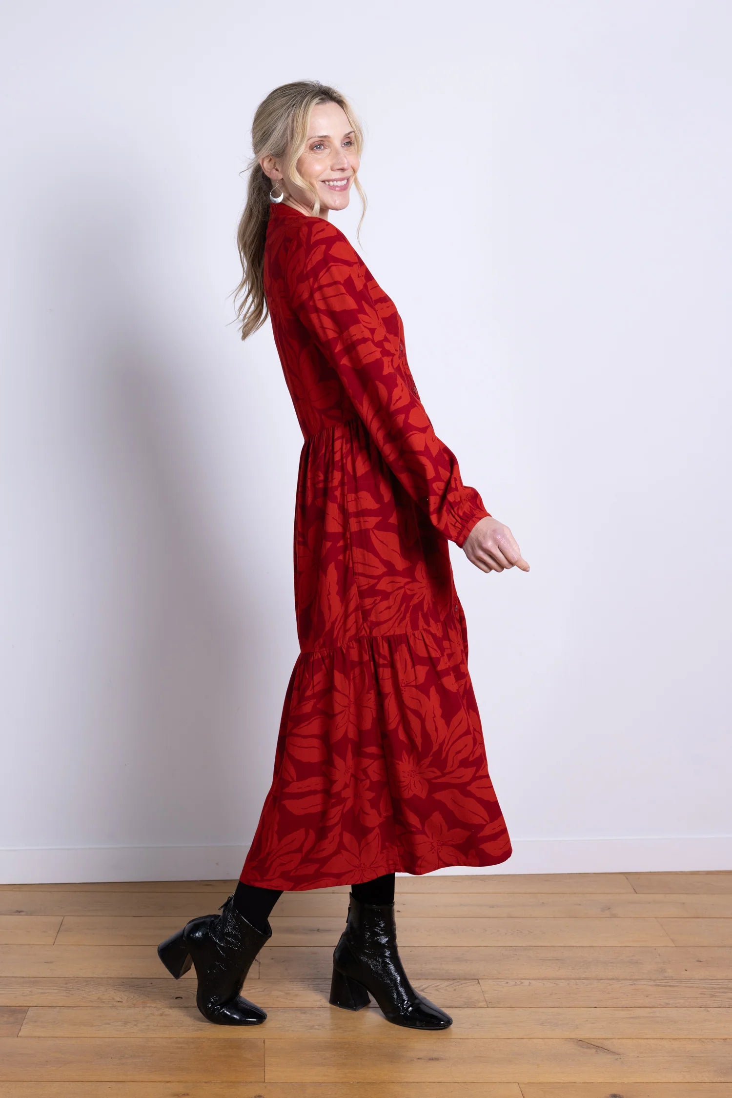 nomads Midi-Kleid, Burgund