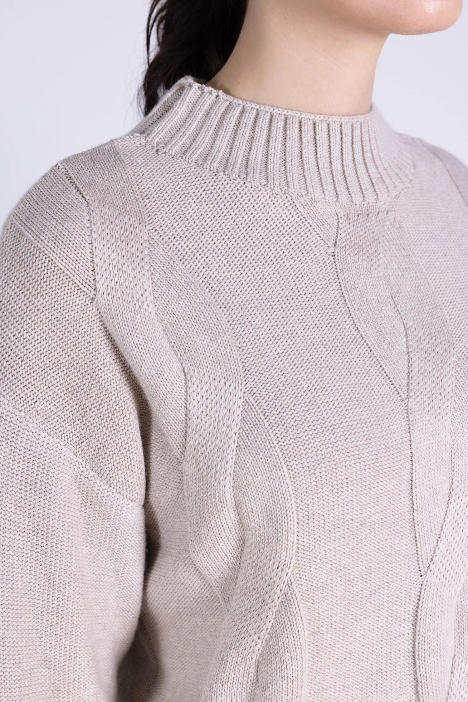 nomads Strickpulli Zopfmuster, sand