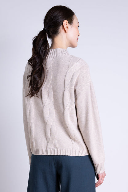 nomads Strickpulli Zopfmuster, sand