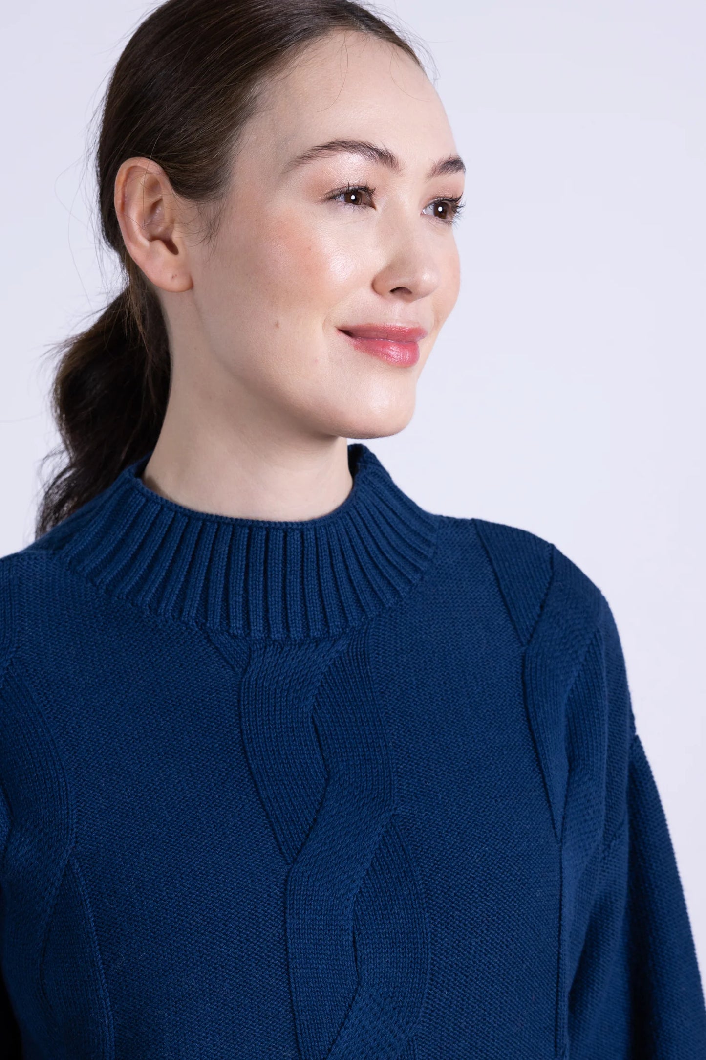 nomads Strickpulli Zopfmuster, dunkelblau