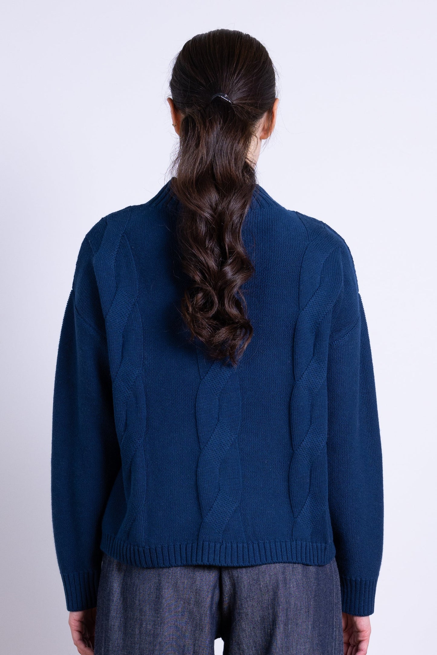 nomads Strickpulli Zopfmuster, dunkelblau