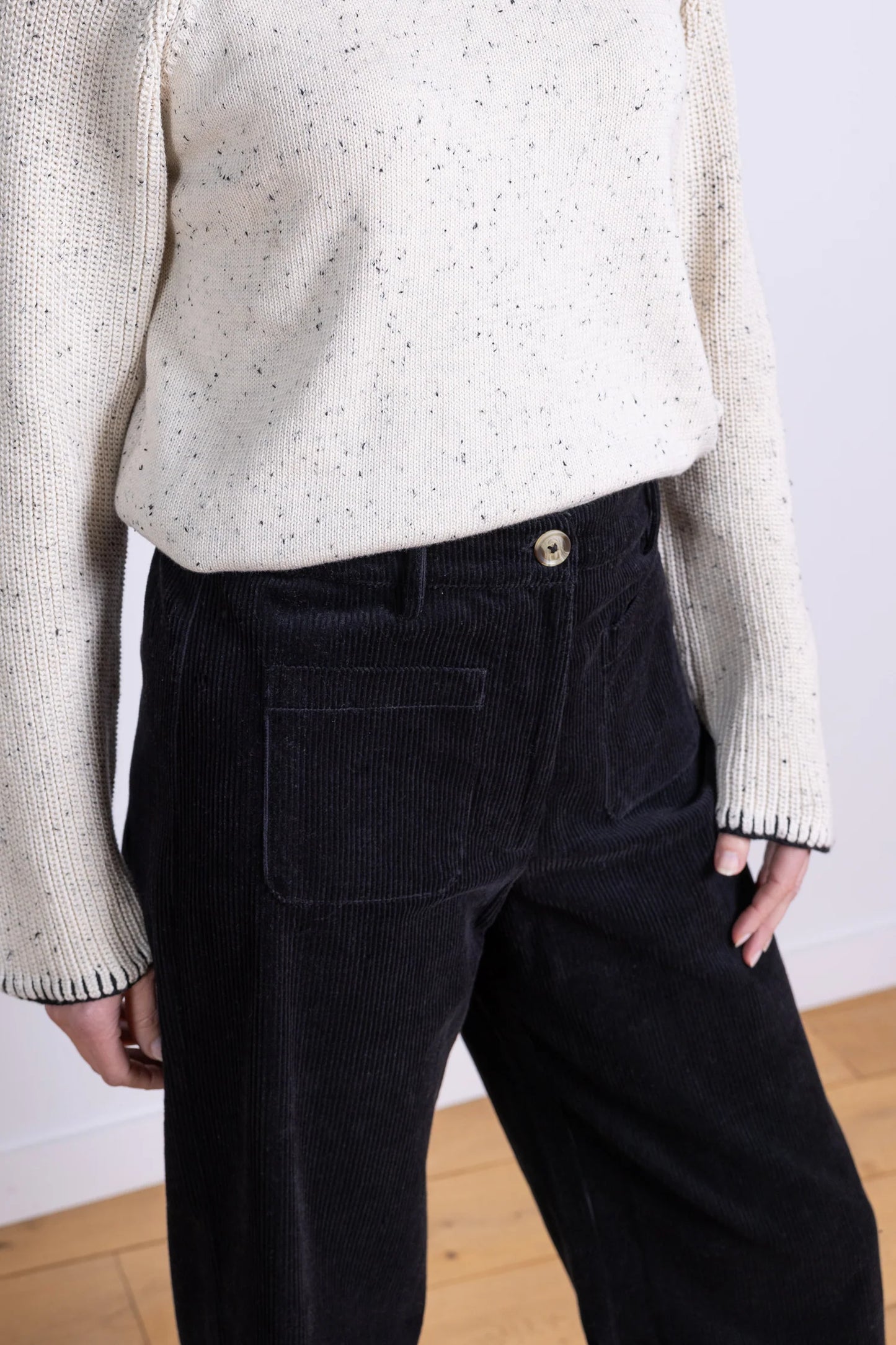 nomads Cordhose cropped, Schwarz