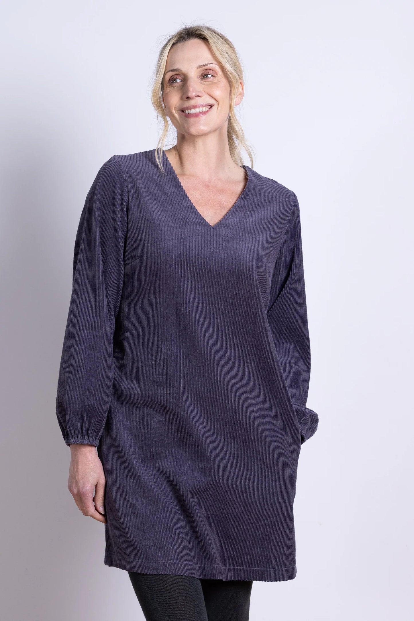 nomads Tunika-Kleid Feincord, Plum