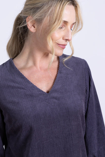 nomads Tunika-Kleid Feincord, Plum