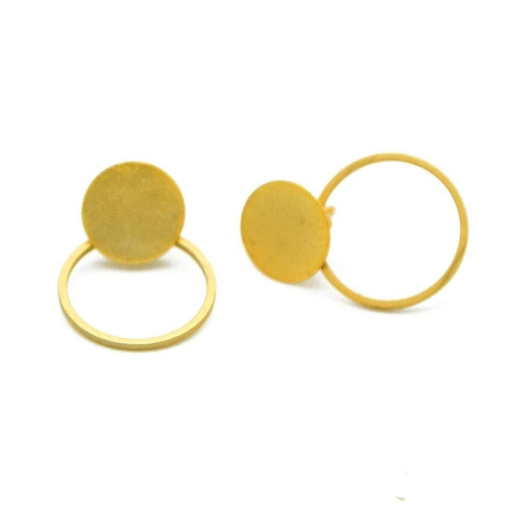 S. Engel Ohrstecker Plättchen/Kreis, vergoldet