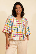 Pretty Vacant Bluse Anya, Geo Pop Check