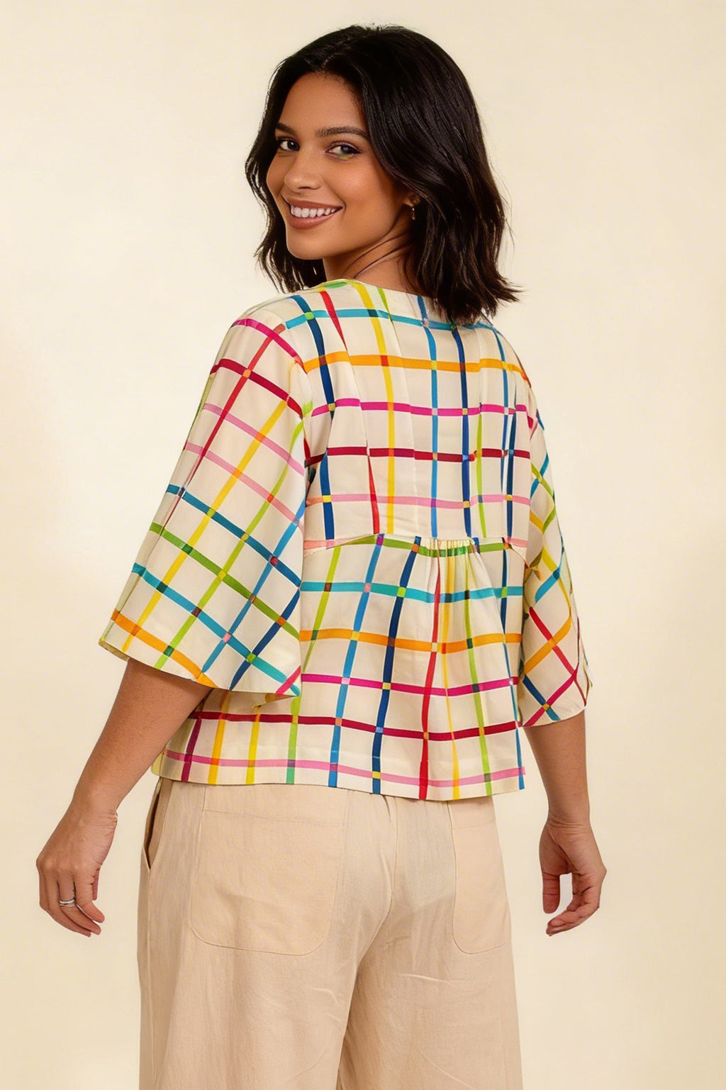 Pretty Vacant Bluse Anya, Geo Pop Check