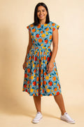 Pretty Vacant Sommerkleid mit blauen Streifen und Orangen