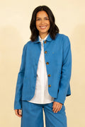 Pretty Vacant Leinenjacke Chore, Blau