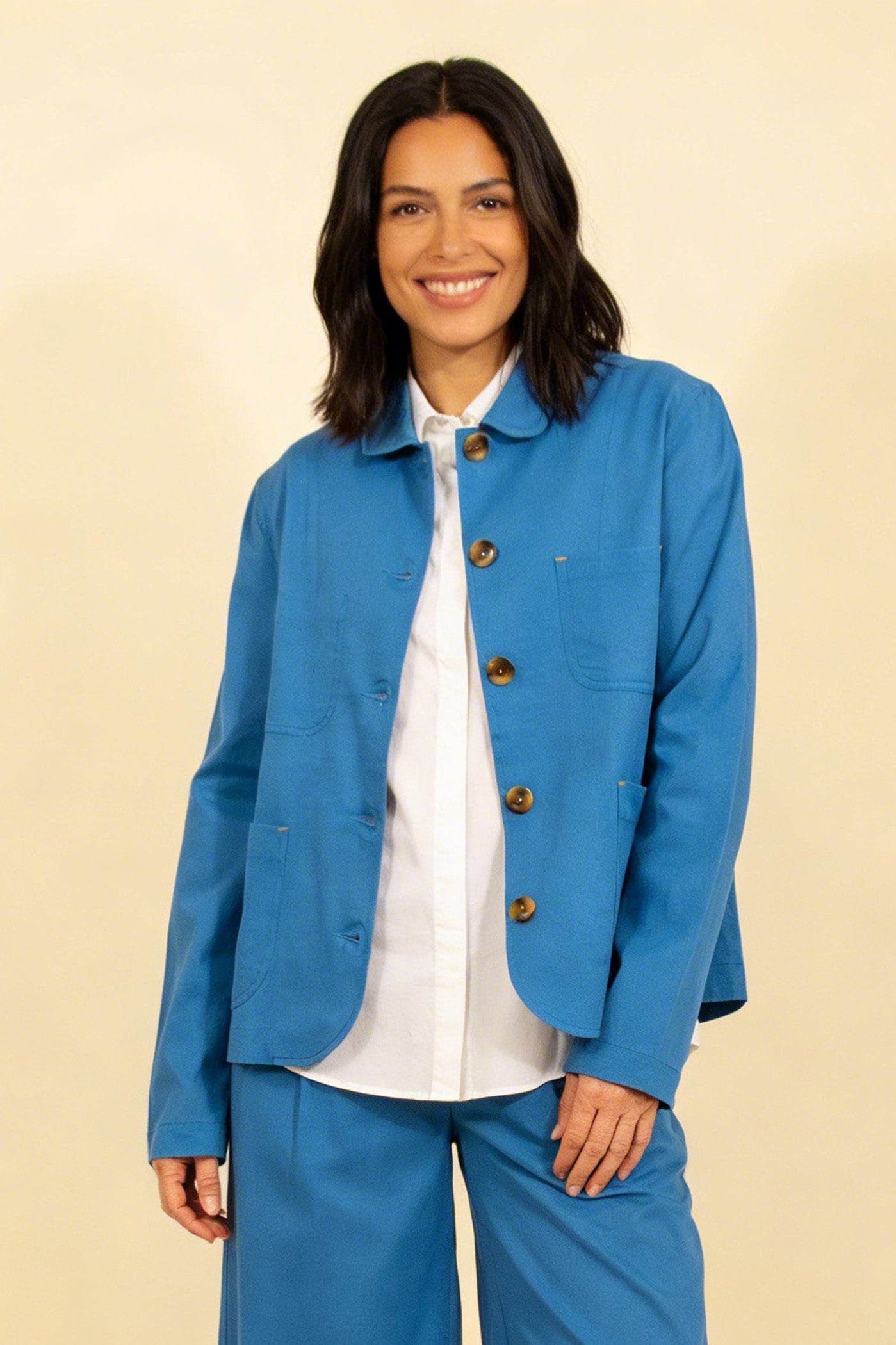 Pretty Vacant Leinenjacke Chore, Blau
