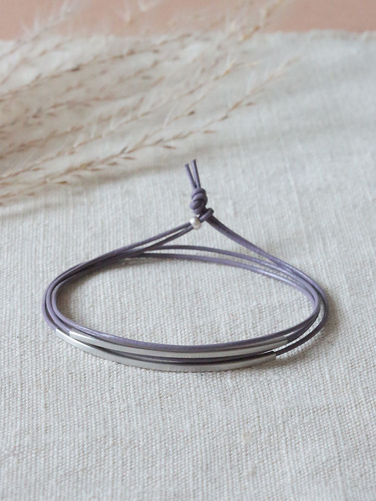 Pikfine Tube-Armband Tingval, Lavendel/rhodiniert