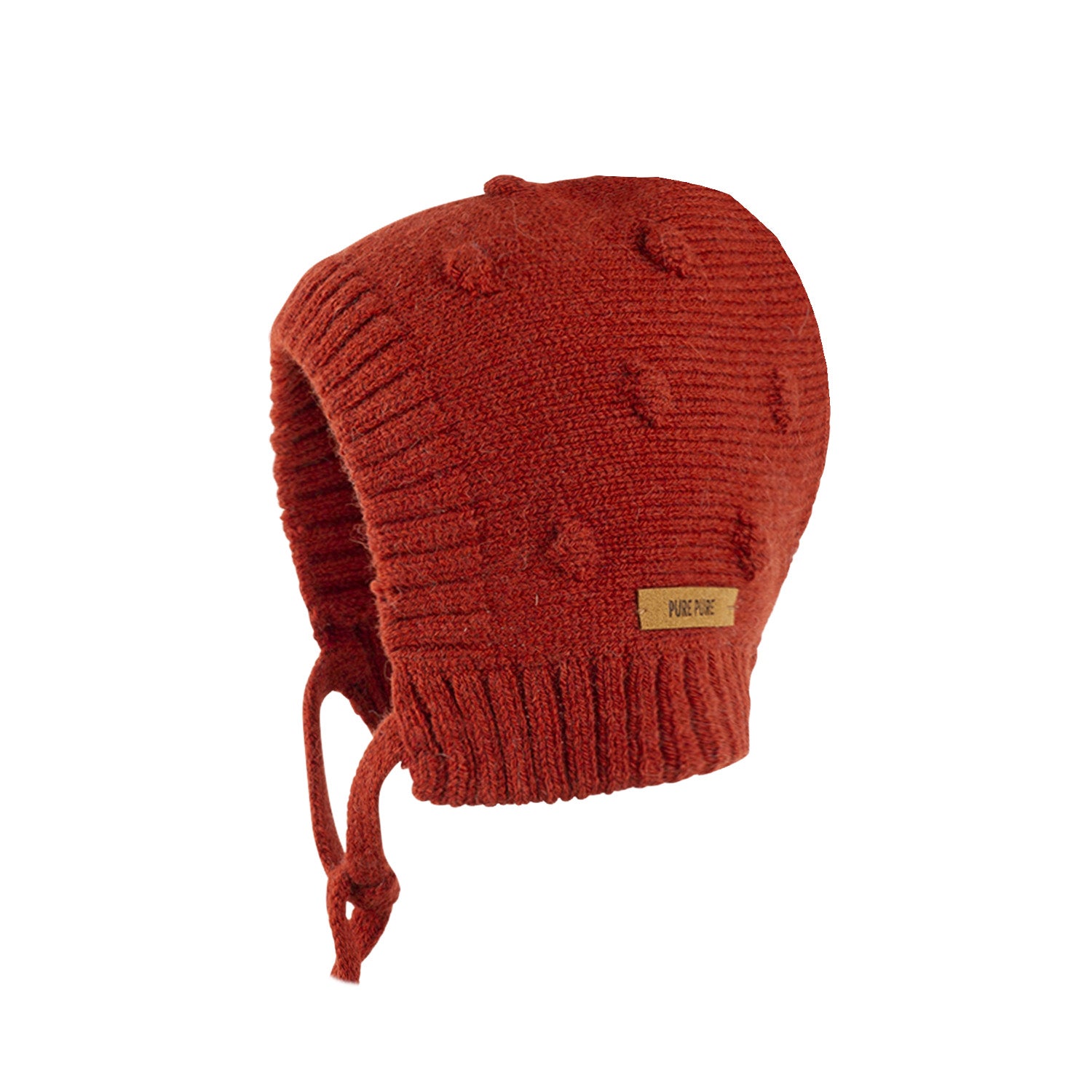 PurePure Baby-Mütze Alpaka, Ziegelrot