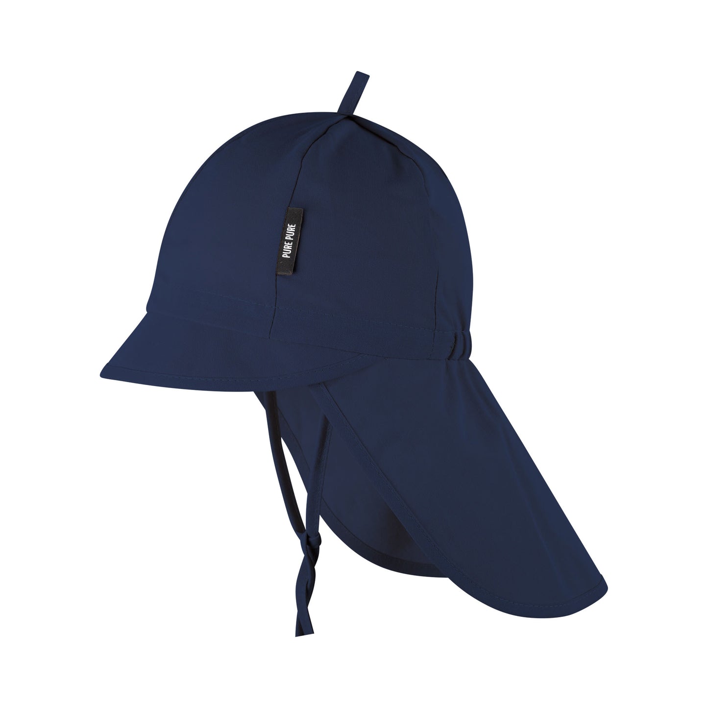 PurePure Baby-Sonnenhut mit Nackenschutz und UV-Schutz, Indigo