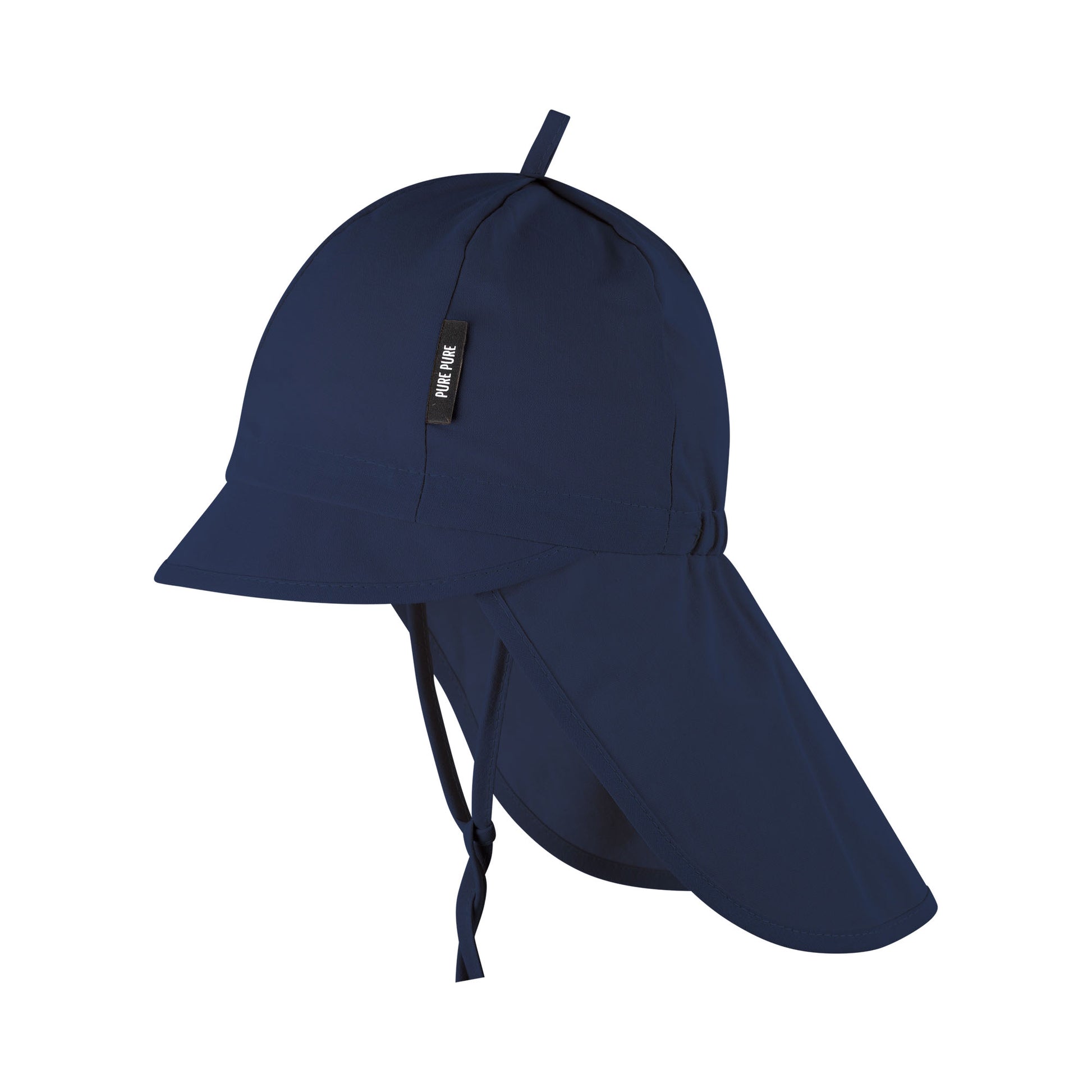 PurePure Baby-Sonnenhut mit Nackenschutz und UV-Schutz, Indigo