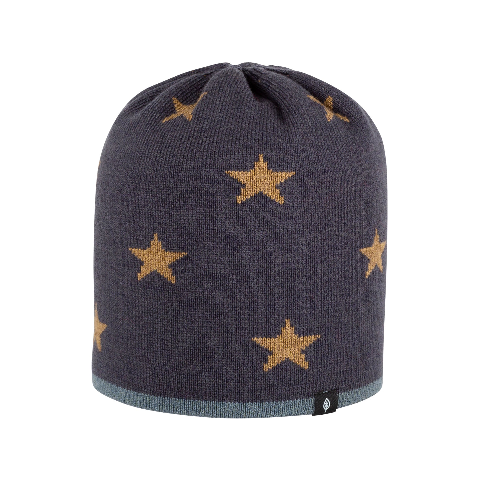 PurePure Kinder-Beaniemütze Sterne, Dark Ink