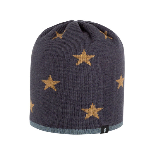 PurePure Kinder-Beaniemütze Sterne, Dark Ink