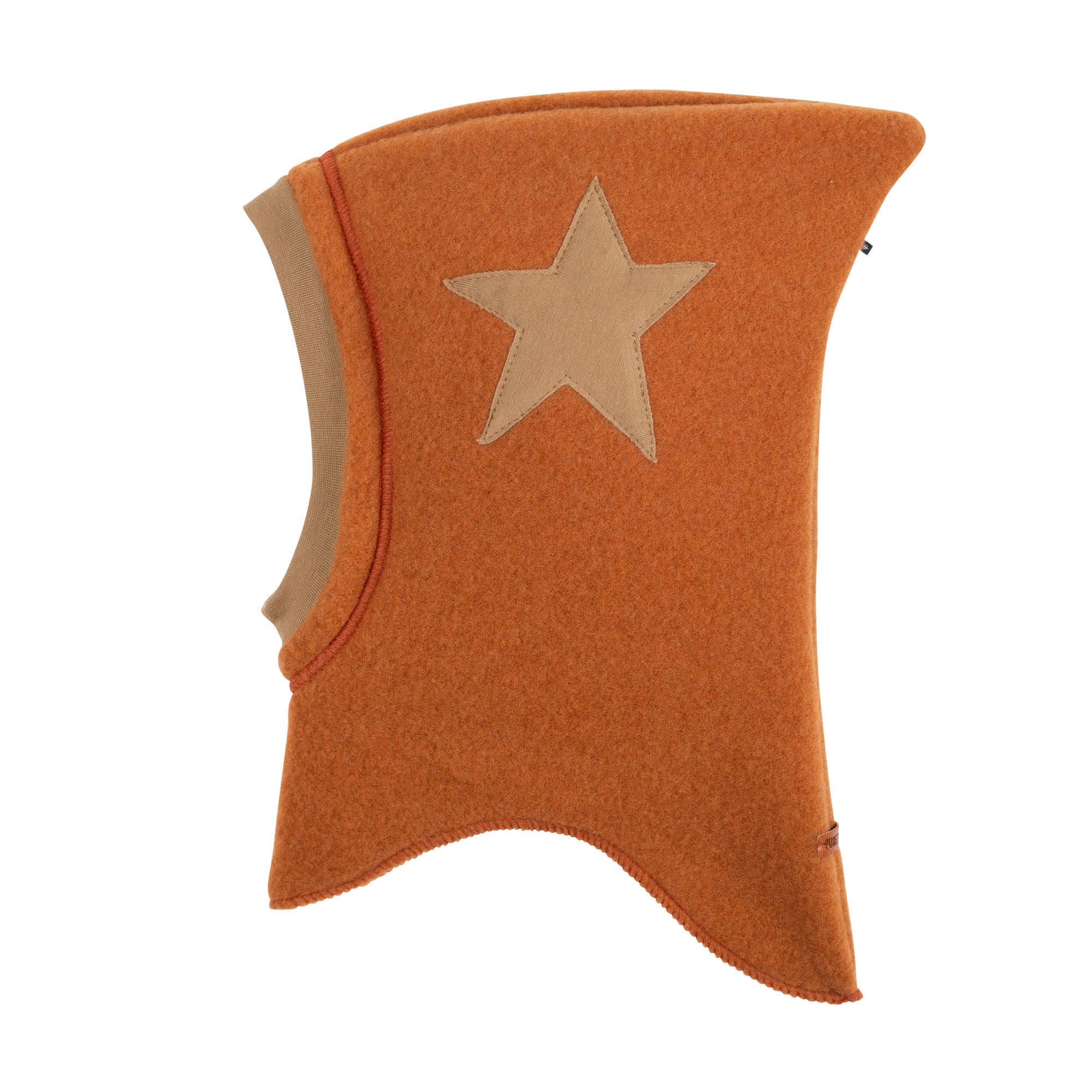 PurePure Schlupfmütze Wollfleece Stern, Karamell