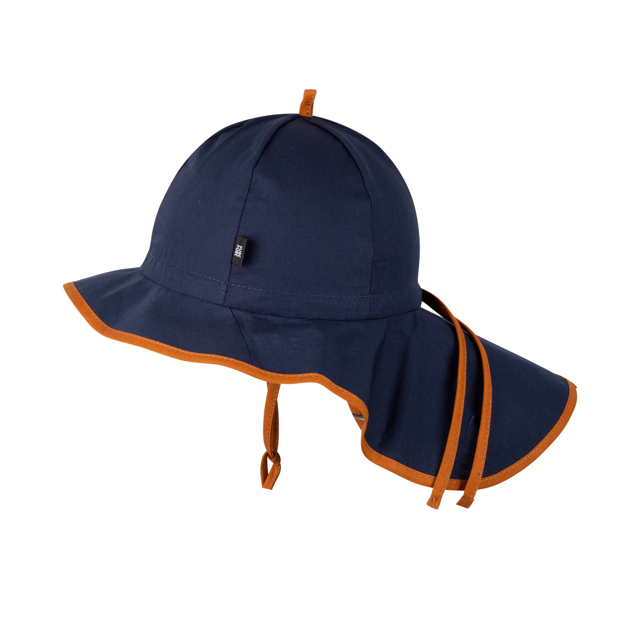 PurePure Sonnenhut mit Nackenschutz und UV-Schutz, Indigo