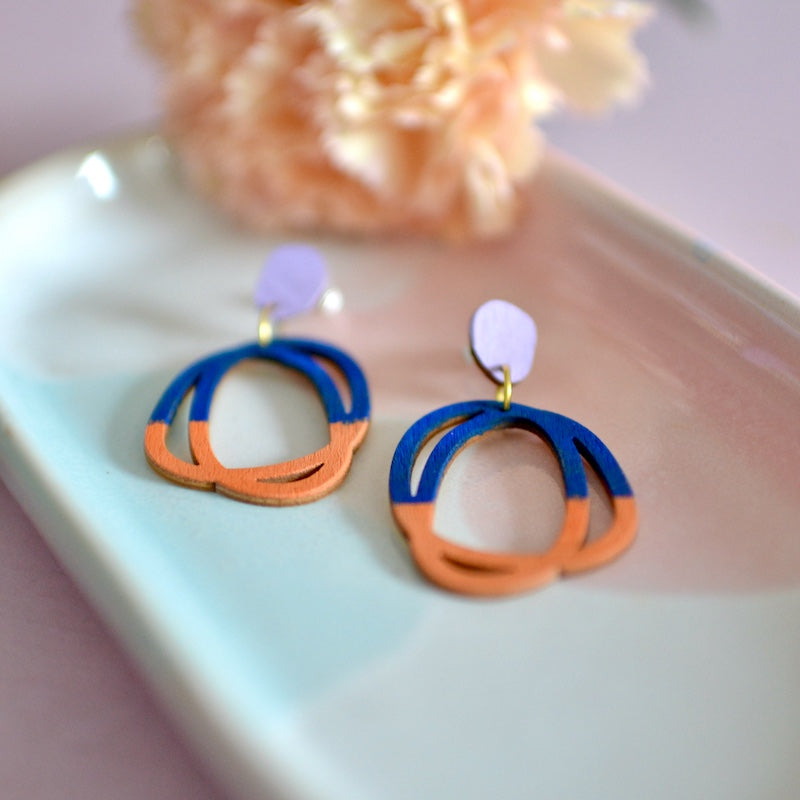 Rasmussons Ohrstecker United, lavender/cobalt/peach