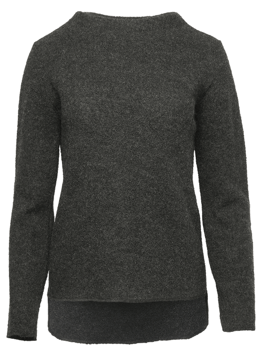 Reiff Damen Krepp-Pulli Frieda Wolle, anthrazit