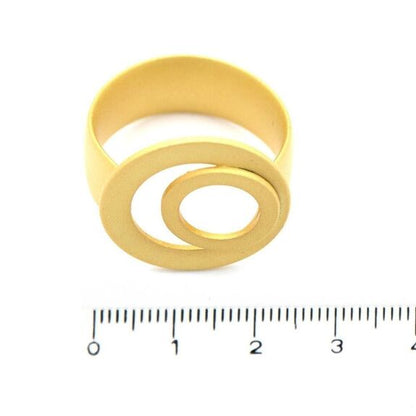 S. Engel Ring edel, Kreis doppelt, vergoldet matt