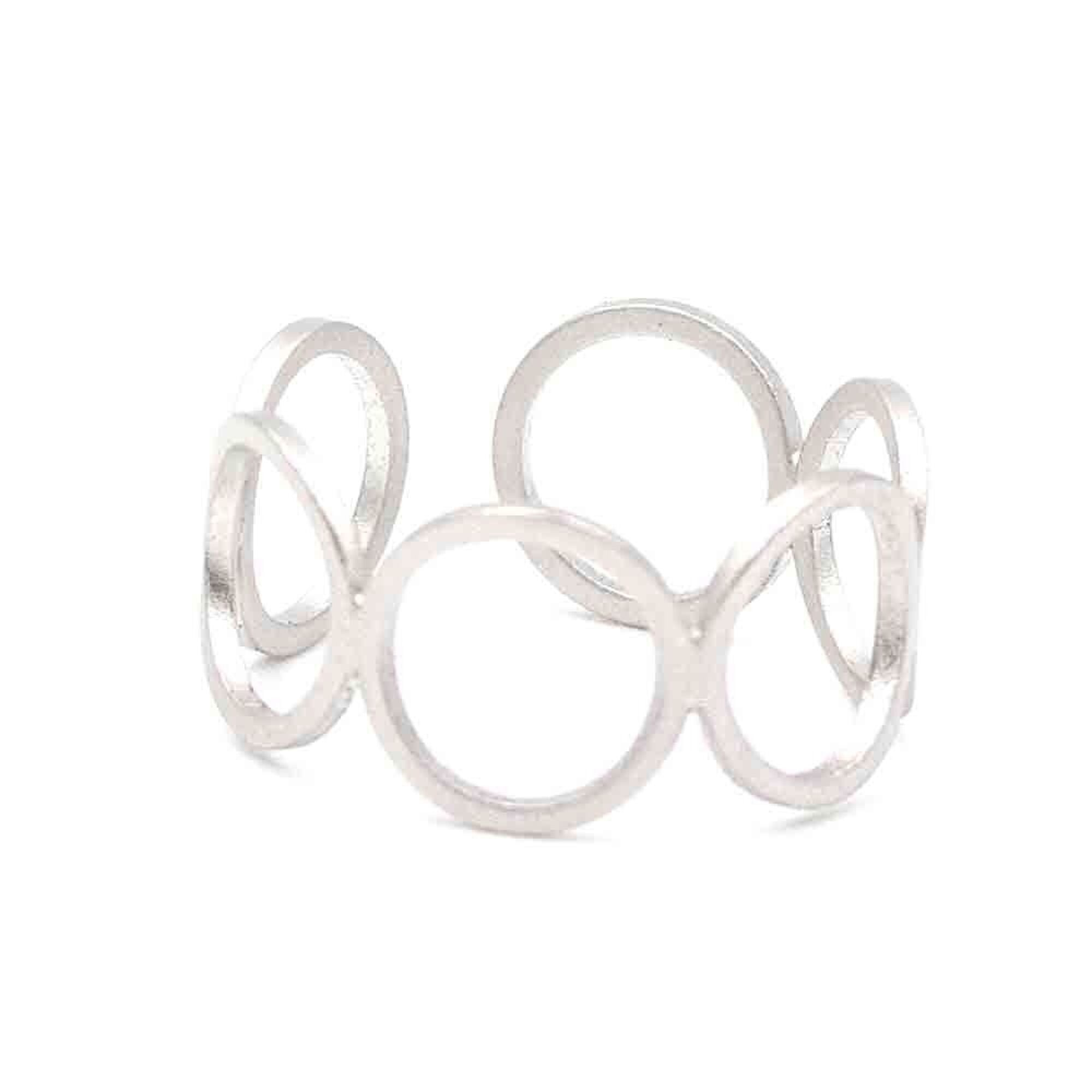S. Engel Ring, kleine Kreise, rhodiniert