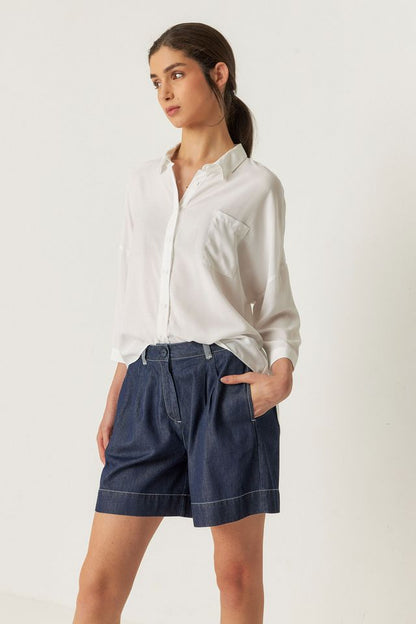 SKFK Naroa Shorts, Raw Denim