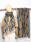 Sarah&Sally Schal Tiger Streifen Blau-Grau (522)