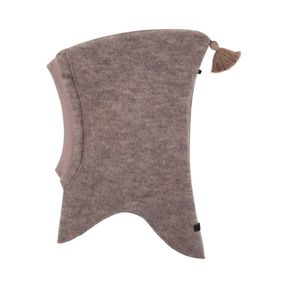 PurePure Schlupfmütze Wollfleece Quaste, stein-grau