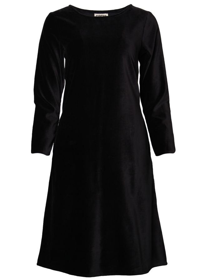Circus Samt-Kleid, Schwarz