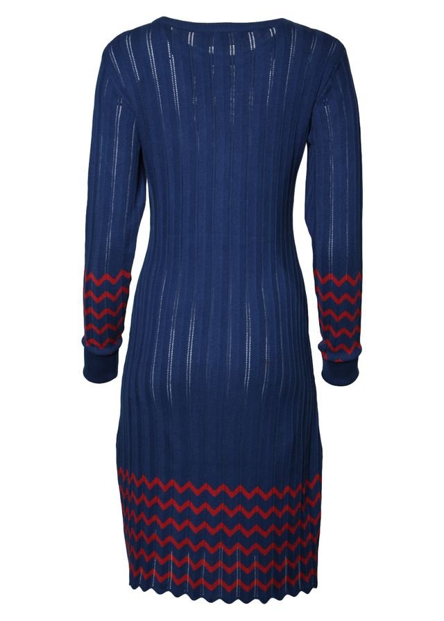 Circus Strick-Kleid Weavy, Navy/Garnet