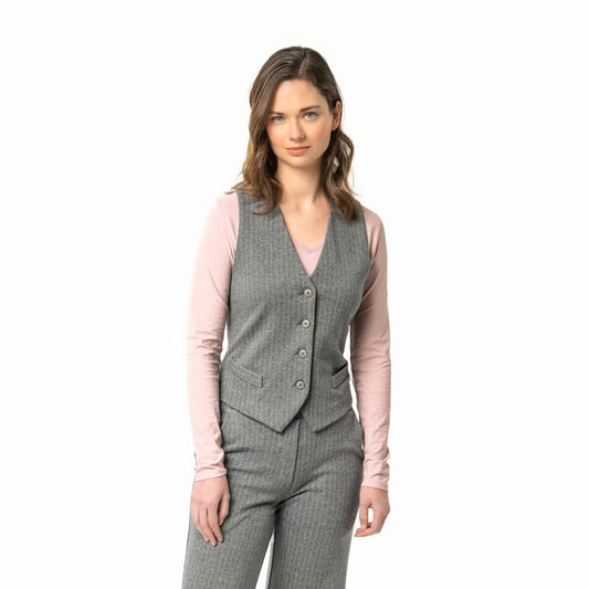 Living Crafts Weste Sabrin, Grey/Stripe