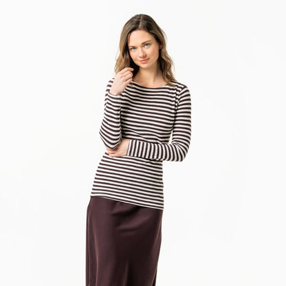 Living Crafts Langarmshirt Sinia, Zinfandel/Cream