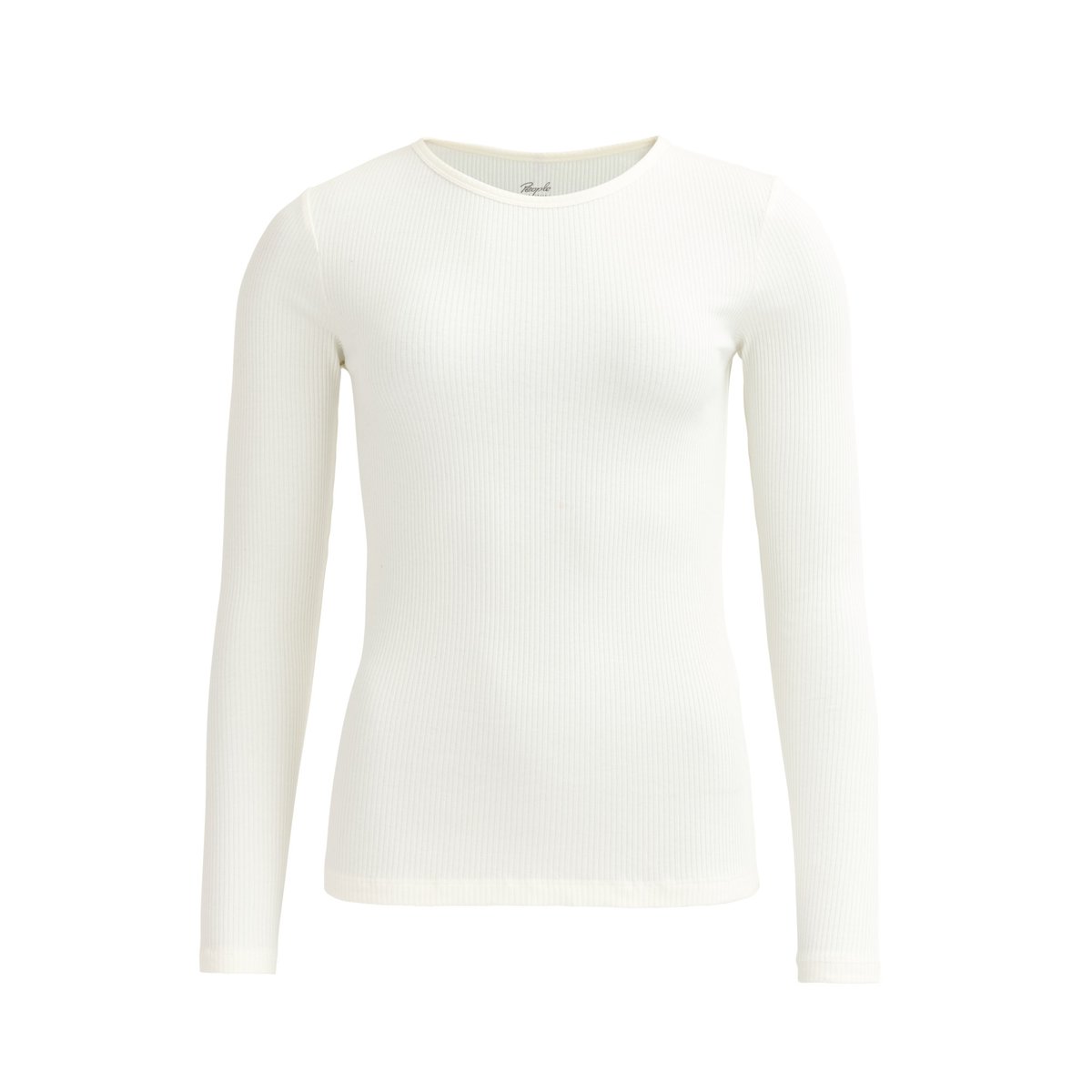 PWO Langarm-Rippshirt, weiß