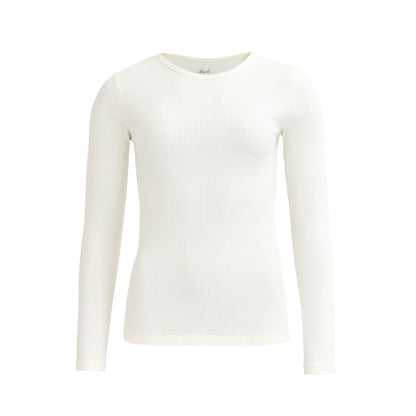 PWO Langarm-Rippshirt, weiß