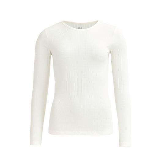 PWO Langarm-Rippshirt, weiß