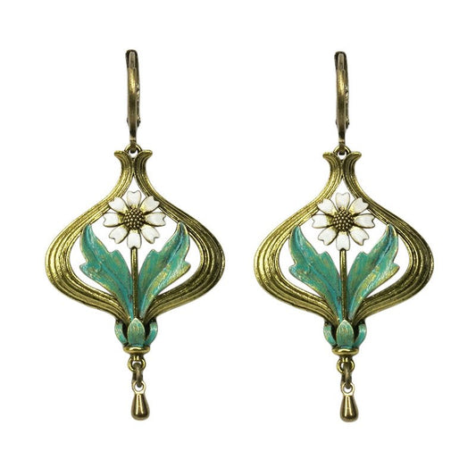 Urban Hippies Ohrringe Arabella White/Teal, Gold