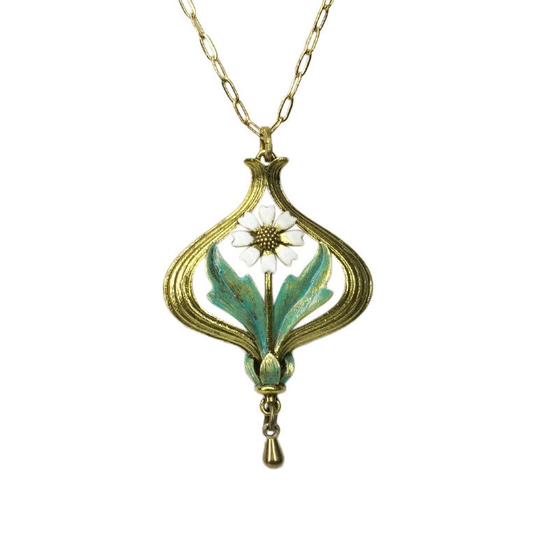 Urban Hippies Halskette Arabella White/Teal, Gold