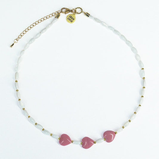Urban Hippies Kette Choker, Pink Hearts