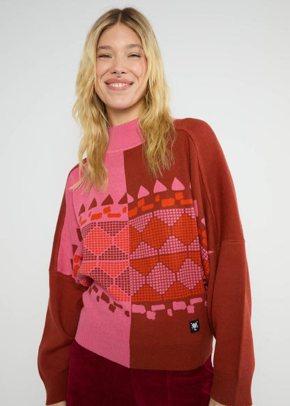 Blutsi Strickpulli Diamond Loom Egg, Pink