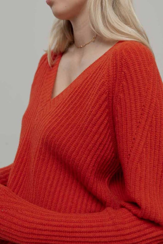 Rifo Pullover Manon, Wolle (rec.), Orange Corallo