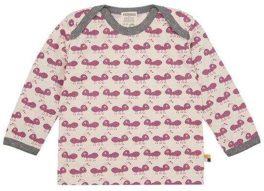 Loud+Proud Langarmshirt Ameisen, Grape